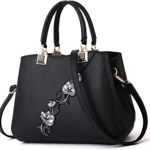 Purses and Handbags for Women Embroidery Top Handle Satchel Fashion Ladies Shoul